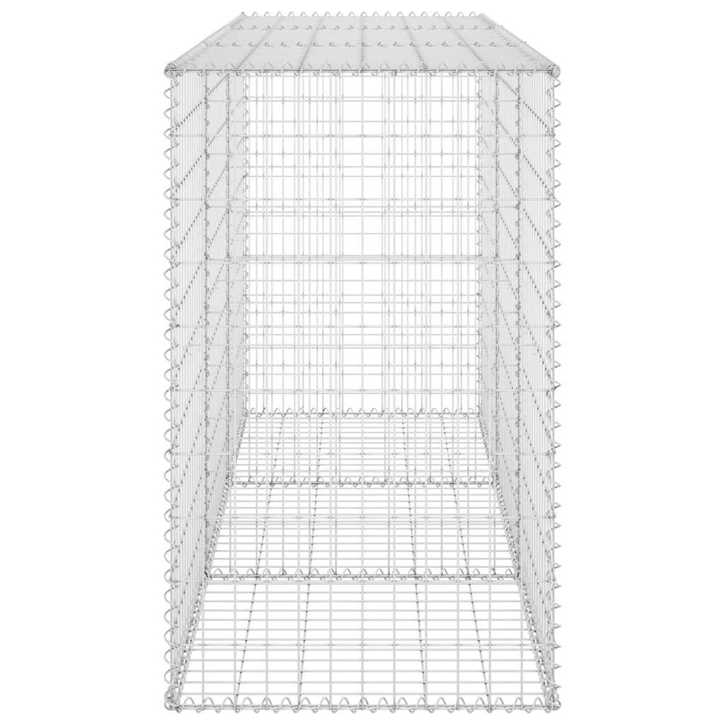 Gabbione con Copertura in Acciaio Zincato 200x60x100 cm - homemem39