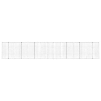 Gabbione con Copertura in Acciaio Zincato 900x30x150 cm - homemem39