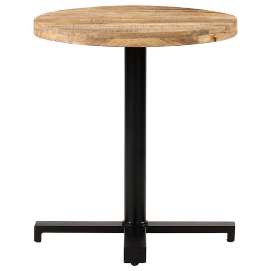 Tavolino da Bistrot Rotondo Ø70x75 cm in Legno di Mango Grezzo