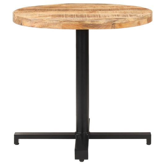 Tavolino da Bistrot Rotondo Ø80x75 cm in Legno di Mango Grezzo - homemem39