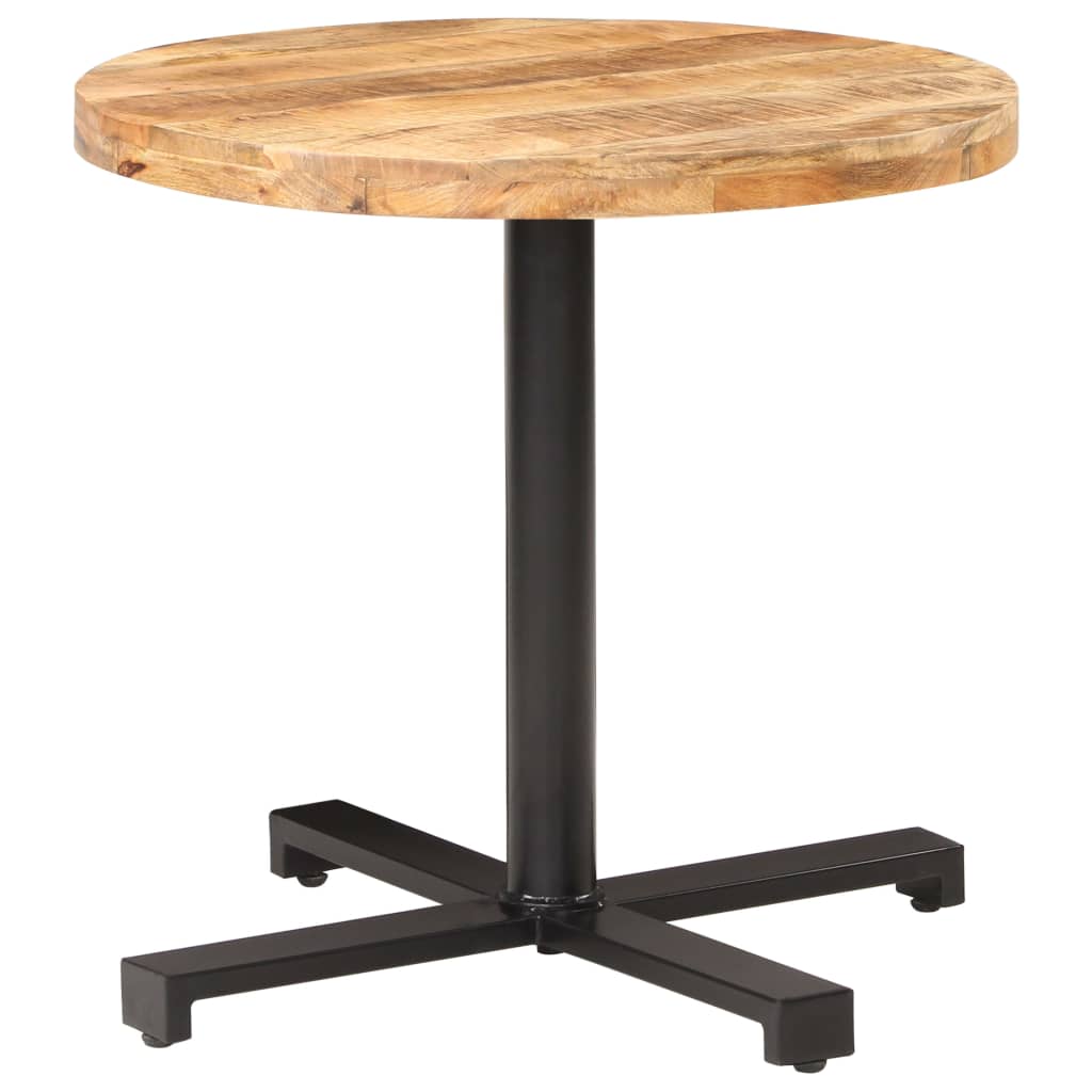 Tavolino da Bistrot Rotondo Ø80x75 cm in Legno di Mango Grezzo - homemem39