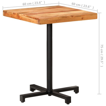 Tavolino da Bistrot Quadrato 60x60x75 cm in Massello di Acacia | homemem39