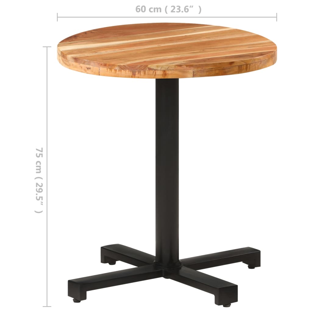 Tavolo da Bistrot Rotondo Ø70x75 cm Legno Massello di Acacia | homemem39