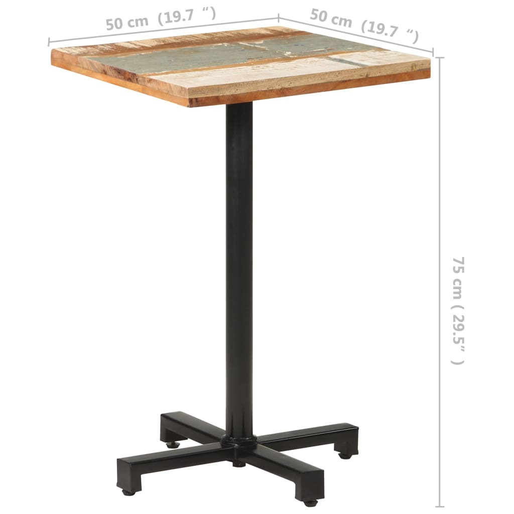 Tavolo da Bistrot Quadrato 50x50x75 cm in Massello di Recupero | homemem39