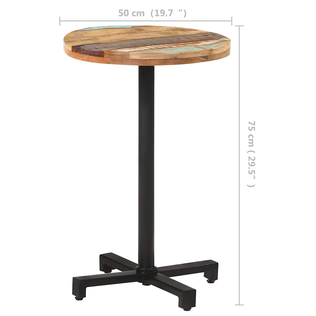 Tavolo da Bistrot Rotondo Ø50x75 cm Legno Massello di Recupero | homemem39