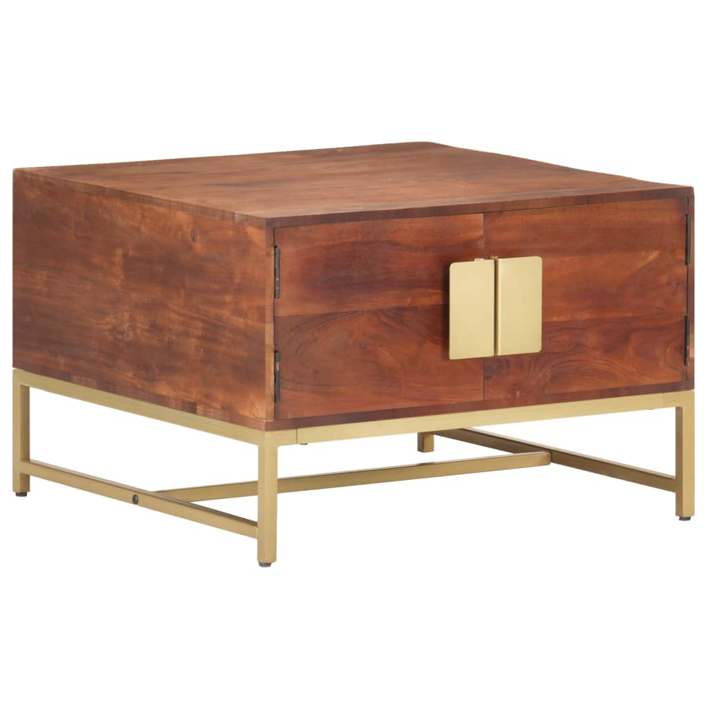 Tavolino Salotto Marrone ambra 67x67x45cm Legno Massello Acacia | homemem39