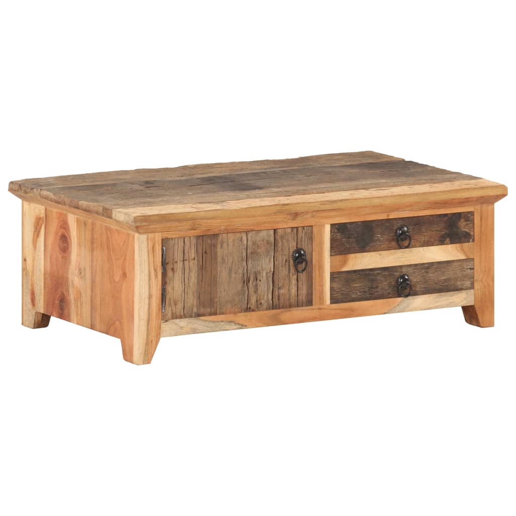 Tavolino da Salotto 90x50x31 cm in Legno Massello di Recupero | homemem39