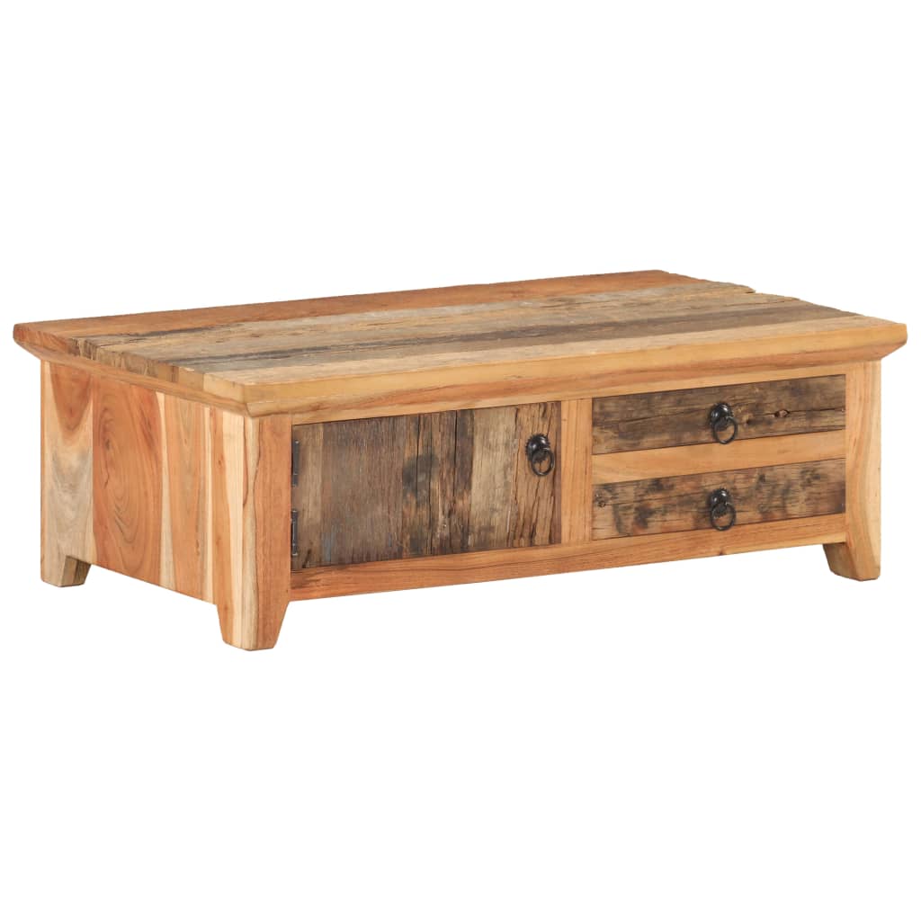 Tavolino da Salotto 90x50x31 cm in Legno Massello di Recupero | homemem39
