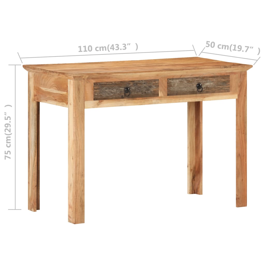 Scrivania 110x50x75 cm in Legno Massello di Recupero - homemem39