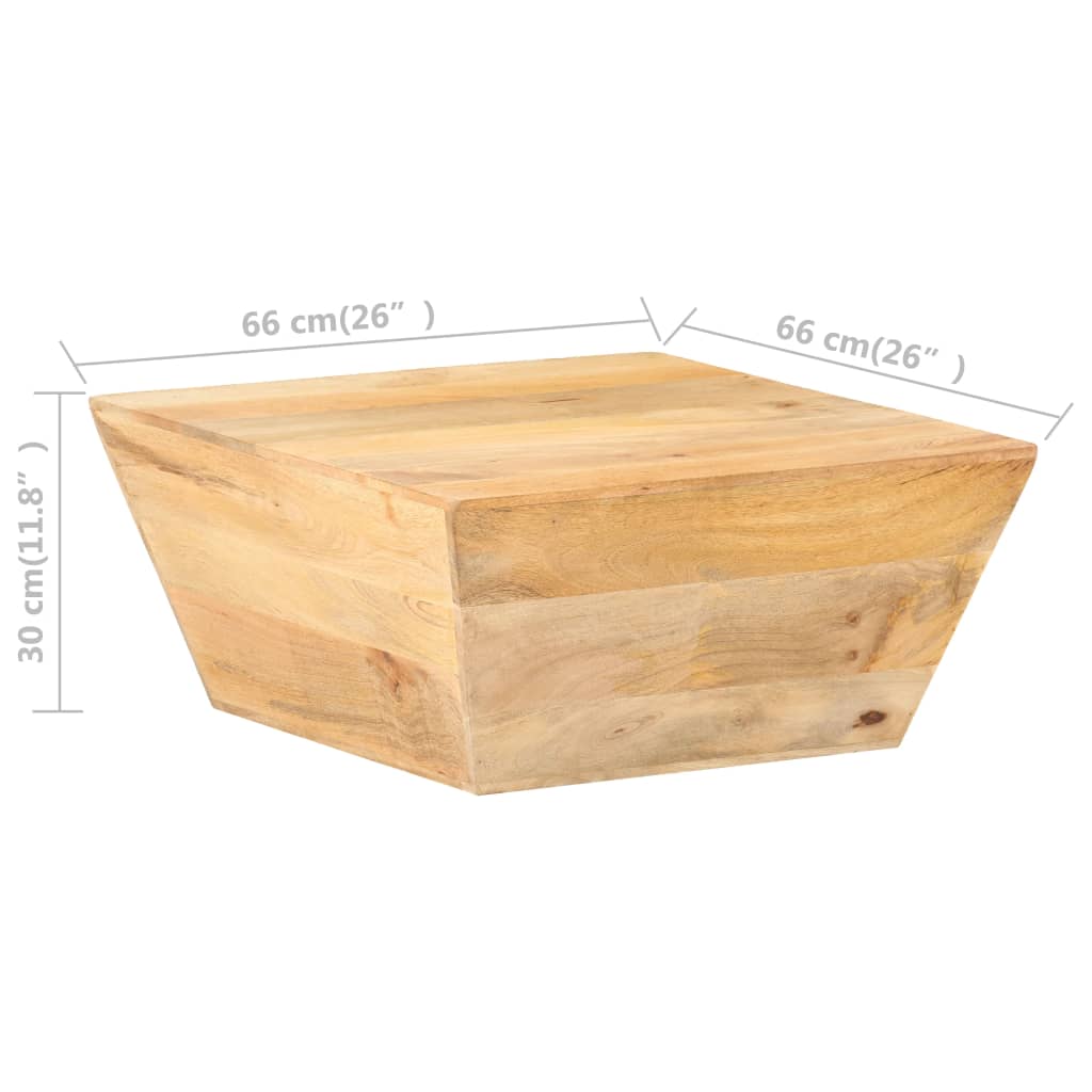 Tavolino Salotto a Forma di V 66x66x30 cm Legno Massello Mango | homemem39