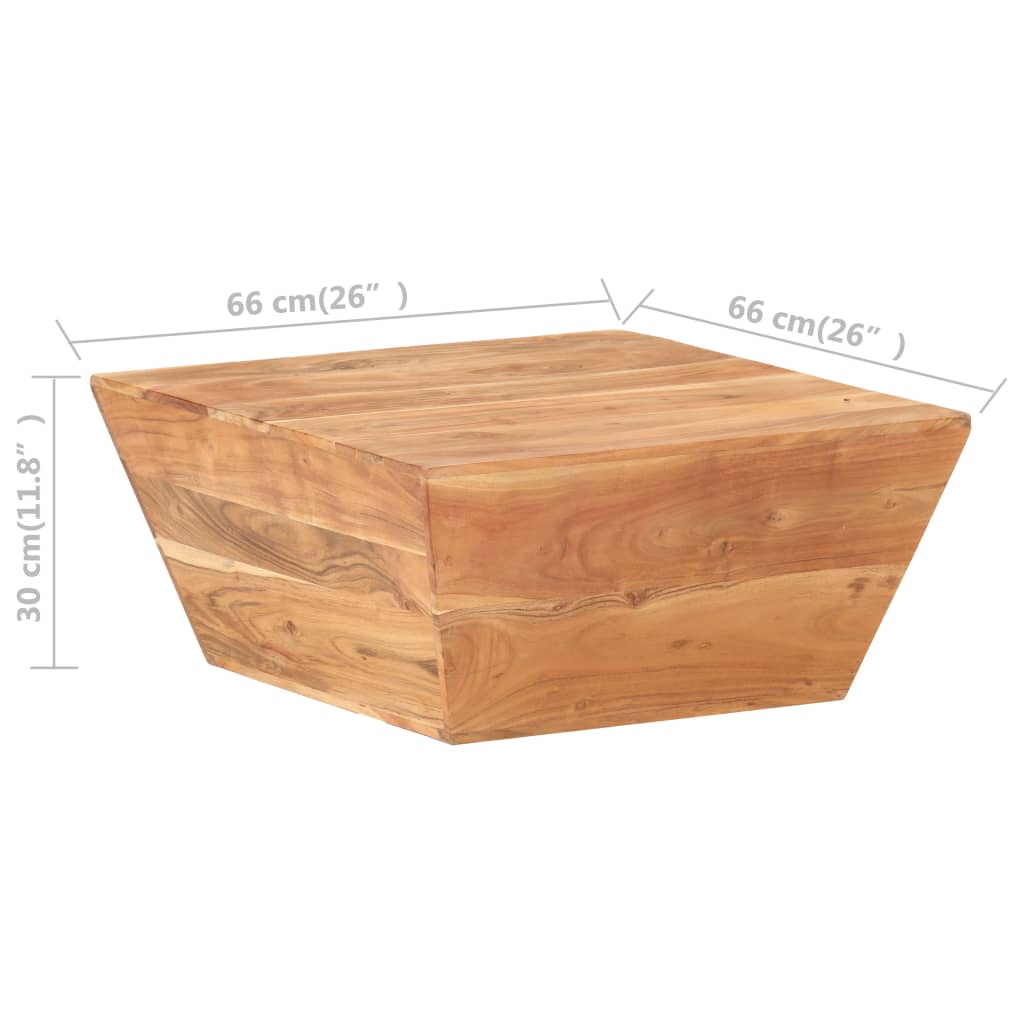 Tavolino Salotto a Forma di V 66x66x30 cm Legno Massello Acacia | homemem39