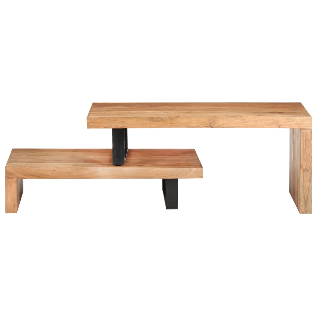 Set Tavolini da Salotto 2 pz in Legno Massello di Acacia | homemem39
