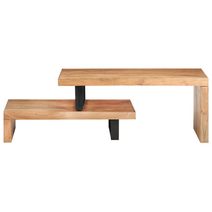 Set Tavolini da Salotto 2 pz in Legno Massello di Acacia | homemem39