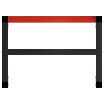 Telaio per Banco da Lavoro in Metallo 80x57x79 cm Nero e Rosso