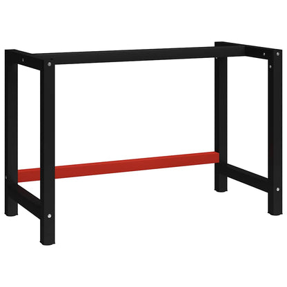 Telaio per Banco da Lavoro in Metallo 120x57x79 cm Nero e Rosso | homemem39