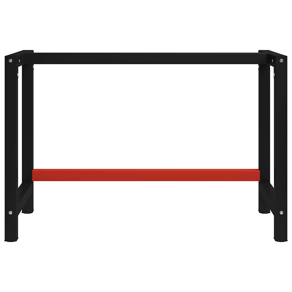 Telaio per Banco da Lavoro in Metallo 120x57x79 cm Nero e Rosso | homemem39