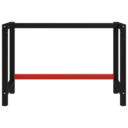 Telaio per Banco da Lavoro in Metallo 120x57x79 cm Nero e Rosso | homemem39
