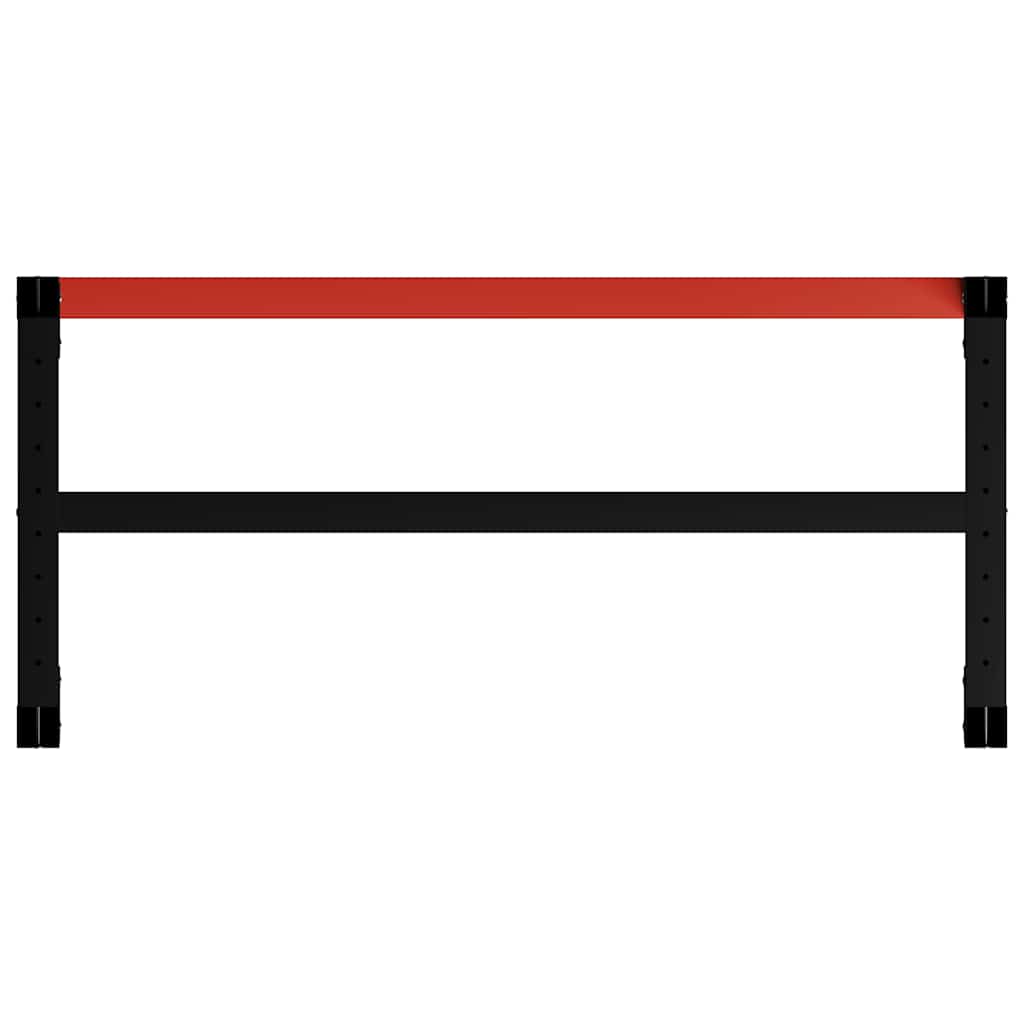 Telaio per Banco da Lavoro in Metallo 120x57x79 cm Nero e Rosso | homemem39