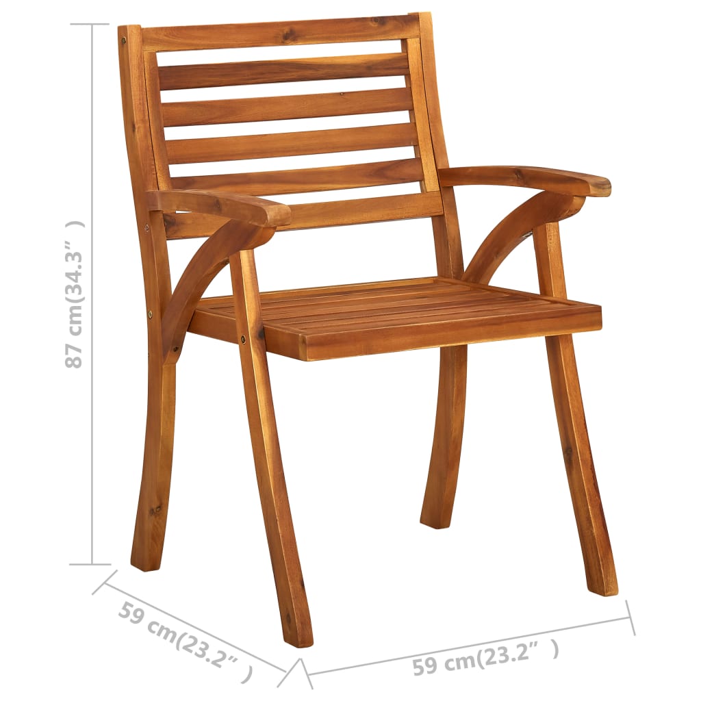 Sedie da Giardino 3 pz in Legno Massello d'Acacia | homemem39
