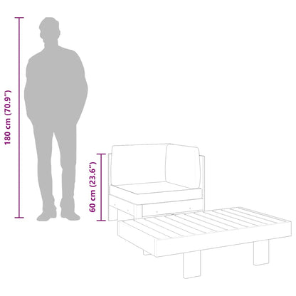 Set Divani Giardino 2 pz Cuscini Bianco Crema in Legno d'Acacia
