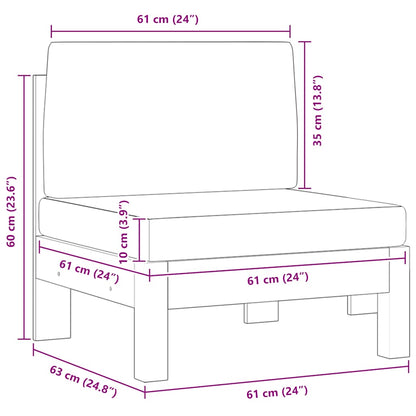 Divani Centrali 2 pz con Cuscini Grigio Scuro Massello Acacia