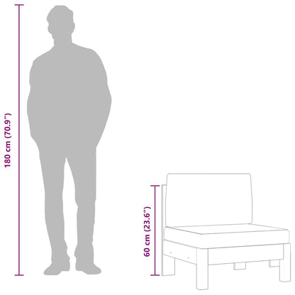 Divani Centrali 2 pz con Cuscini Grigio Scuro Massello Acacia