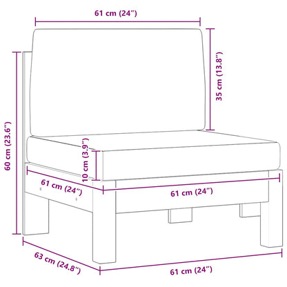 Divano Centrale con Cuscini Grigio Scuro in Massello di Acacia