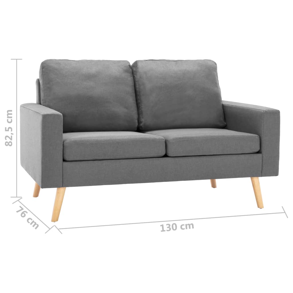Set di Divani 2 pz in Tessuto Grigio Chiaro | homemem39