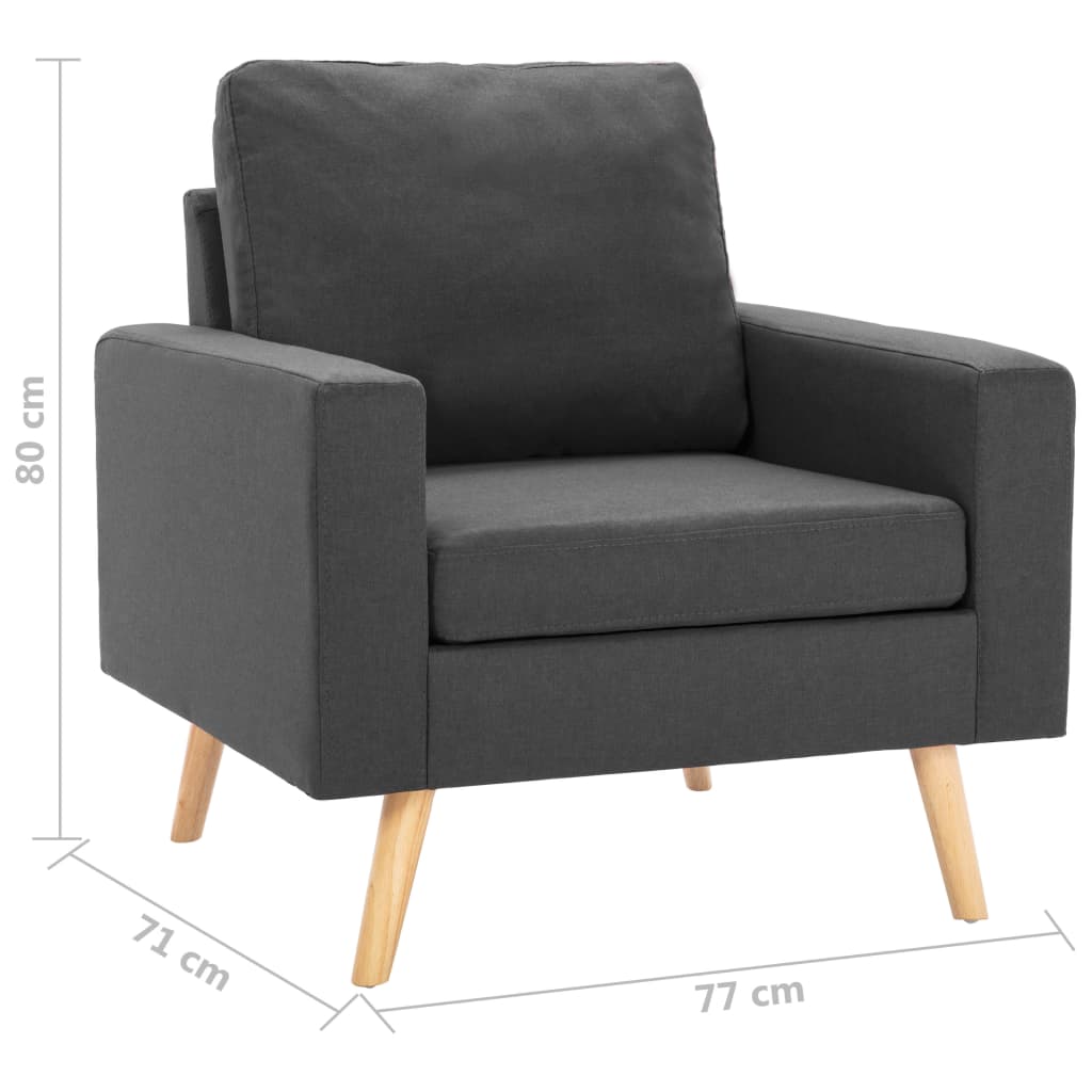 Set di Divani 2 pz in Tessuto Grigio Scuro | homemem39