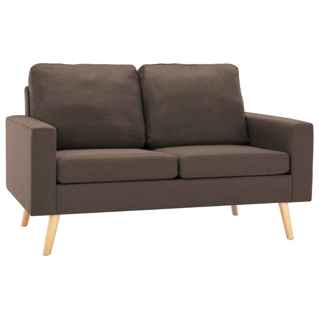 Set Divani 2 pz in Tessuto Marrone | homemem39