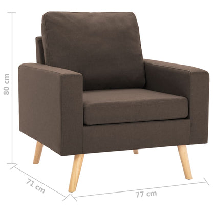 Set Divani 2 pz in Tessuto Marrone | homemem39
