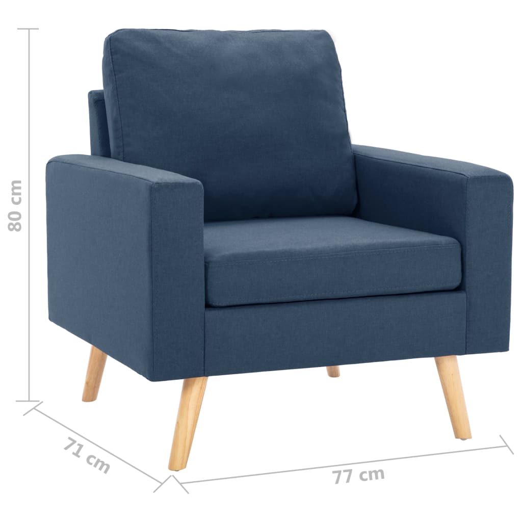 Set Divani 2 pz in Tessuto Blu | homemem39
