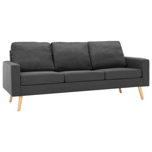 Set di Divani 3 pz in Tessuto Grigio Scuro