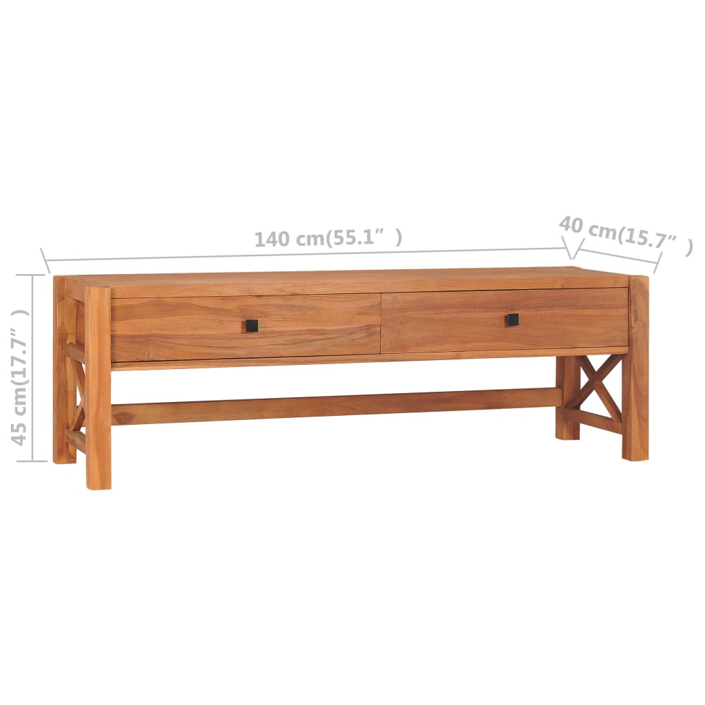 Mobile TV 140x40x45 cm in Legno di Teak - homemem39