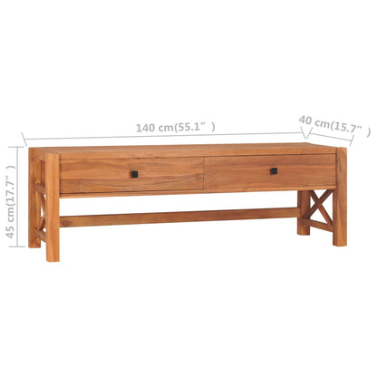 Mobile TV 140x40x45 cm in Legno di Teak - homemem39