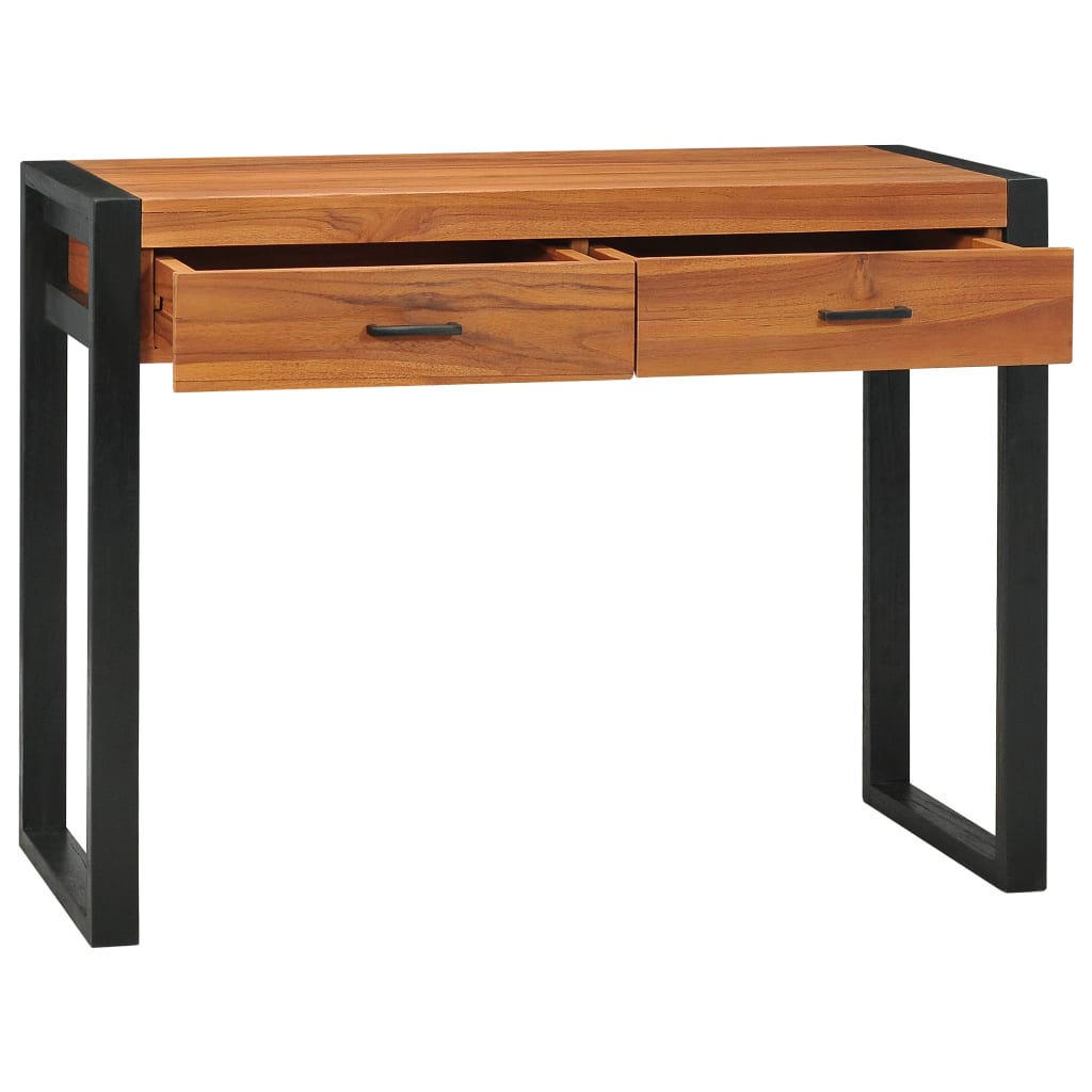 Scrivania con 2 Cassetti 100x40x75 cm in Legno di Teak