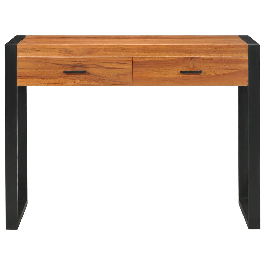 Scrivania con 2 Cassetti 100x40x75 cm in Legno di Teak