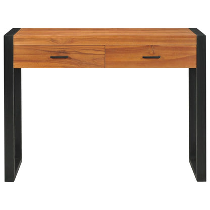 Scrivania con 2 Cassetti 100x40x75 cm in Legno di Teak