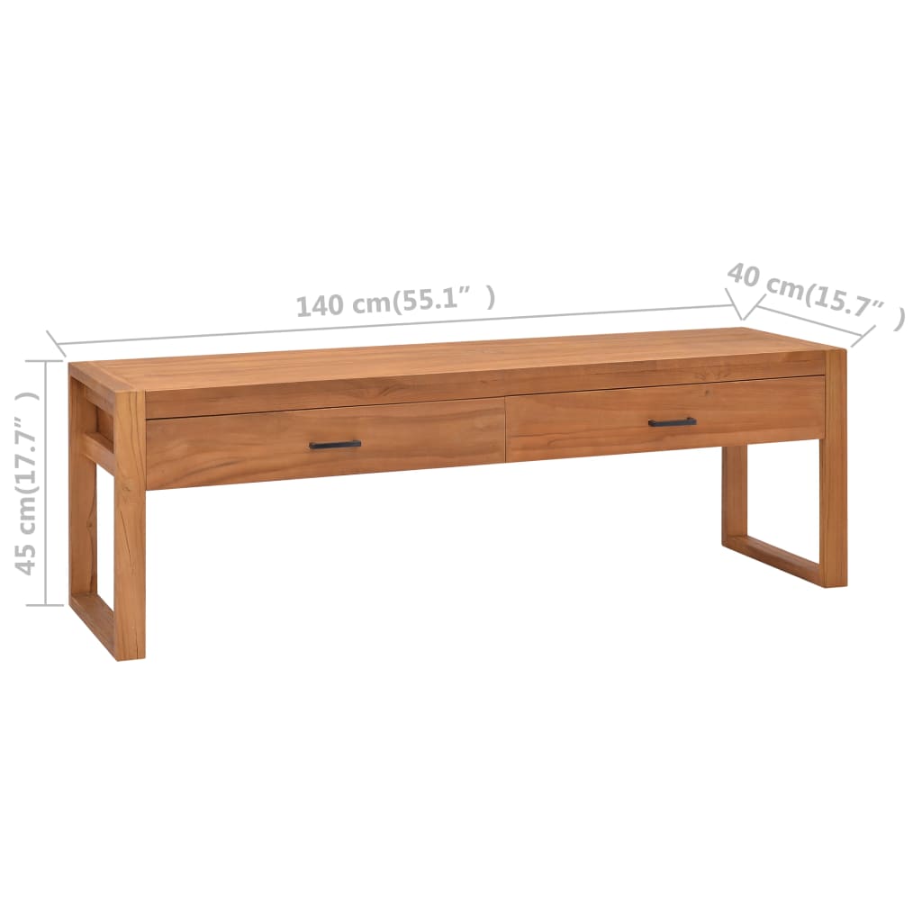 Mobile TV 140x40x45 cm in Legno di Teak - homemem39
