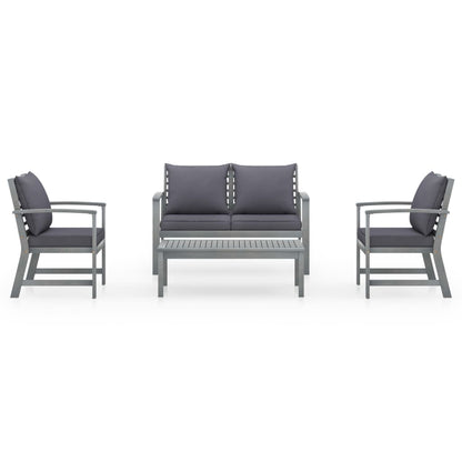 Set Divani da Giardino 4 pz con Cuscini in Massello di Acacia | homemem39