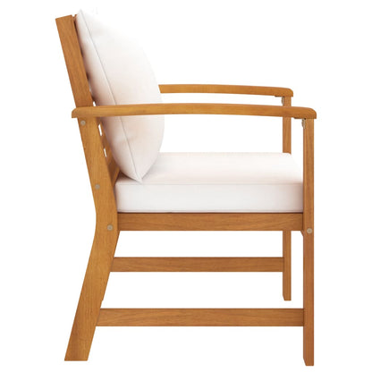 Sedie da Giardino e Cuscini Crema 2 pz Legno Massello d'Acacia | homemem39