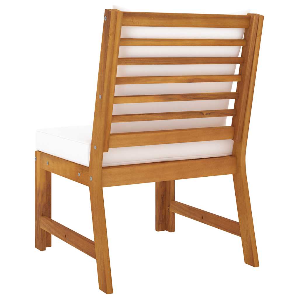 Divano Centrale Modulare con Cuscini Crema in Massello Acacia | homemem39