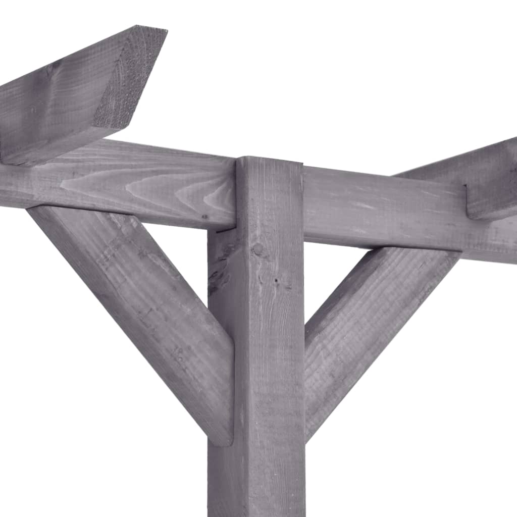 Pergolato da Giardino Grigio 400x40x205 cm in Pino Impregnato | homemem39