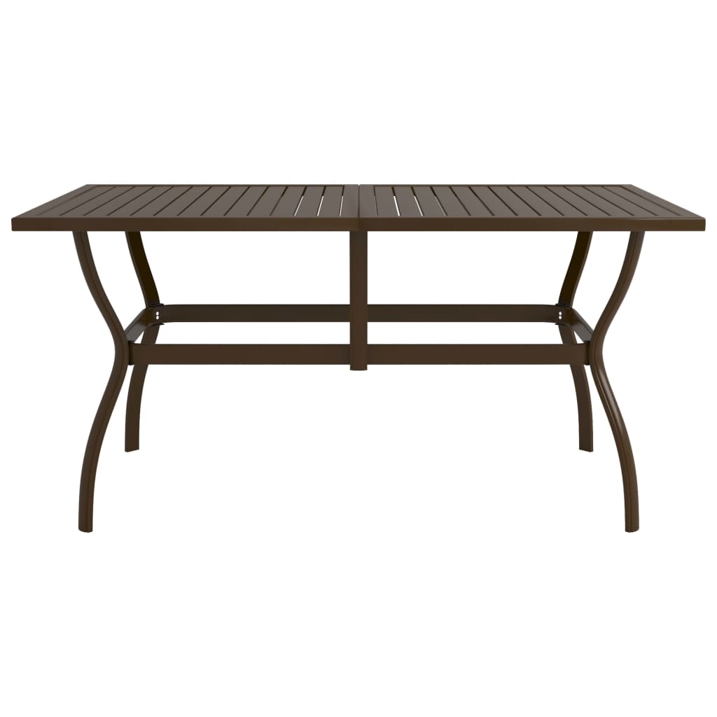 Tavolo da Giardino Marrone 140x80x72 cm in Acciaio - homemem39