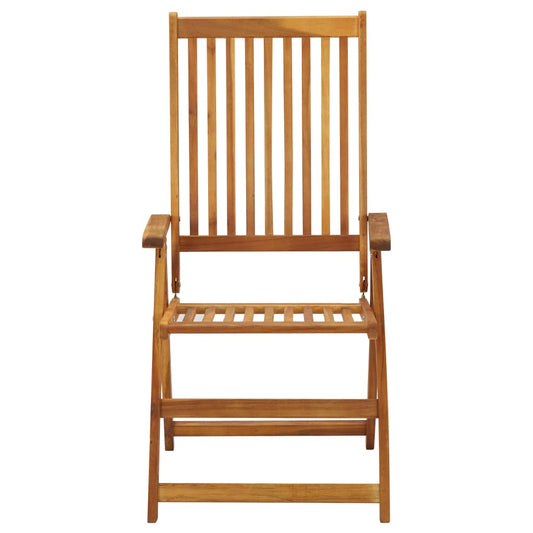Sedie Reclinabili da Giardino 3 pz in Legno Massello di Acacia