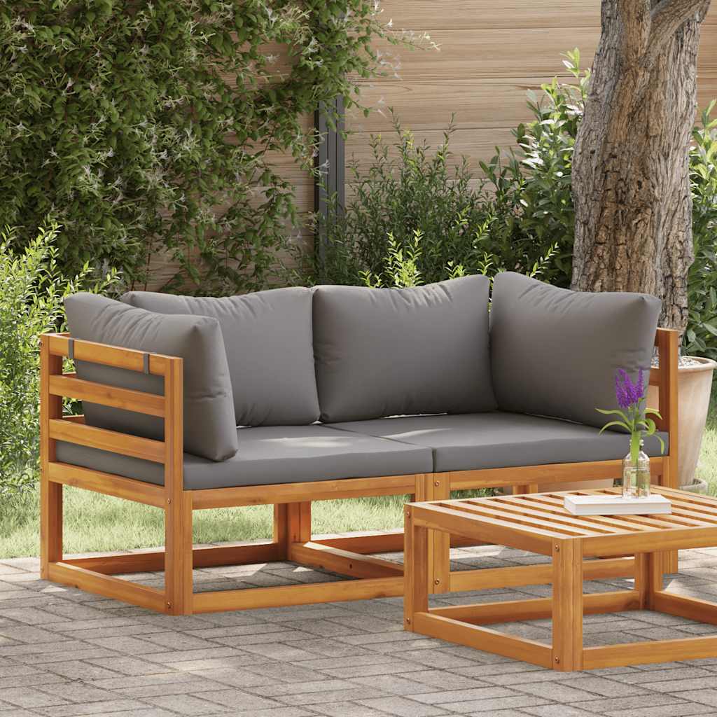 Divani Angolari Modulari 2 pz con Cuscini Grigio Scuro | homemem39