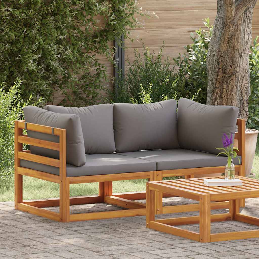 Divani Angolari Modulari 2 pz con Cuscini Grigio Scuro