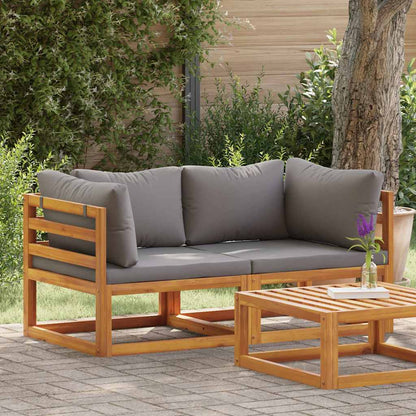 Divani Angolari Modulari 2 pz con Cuscini Grigio Scuro