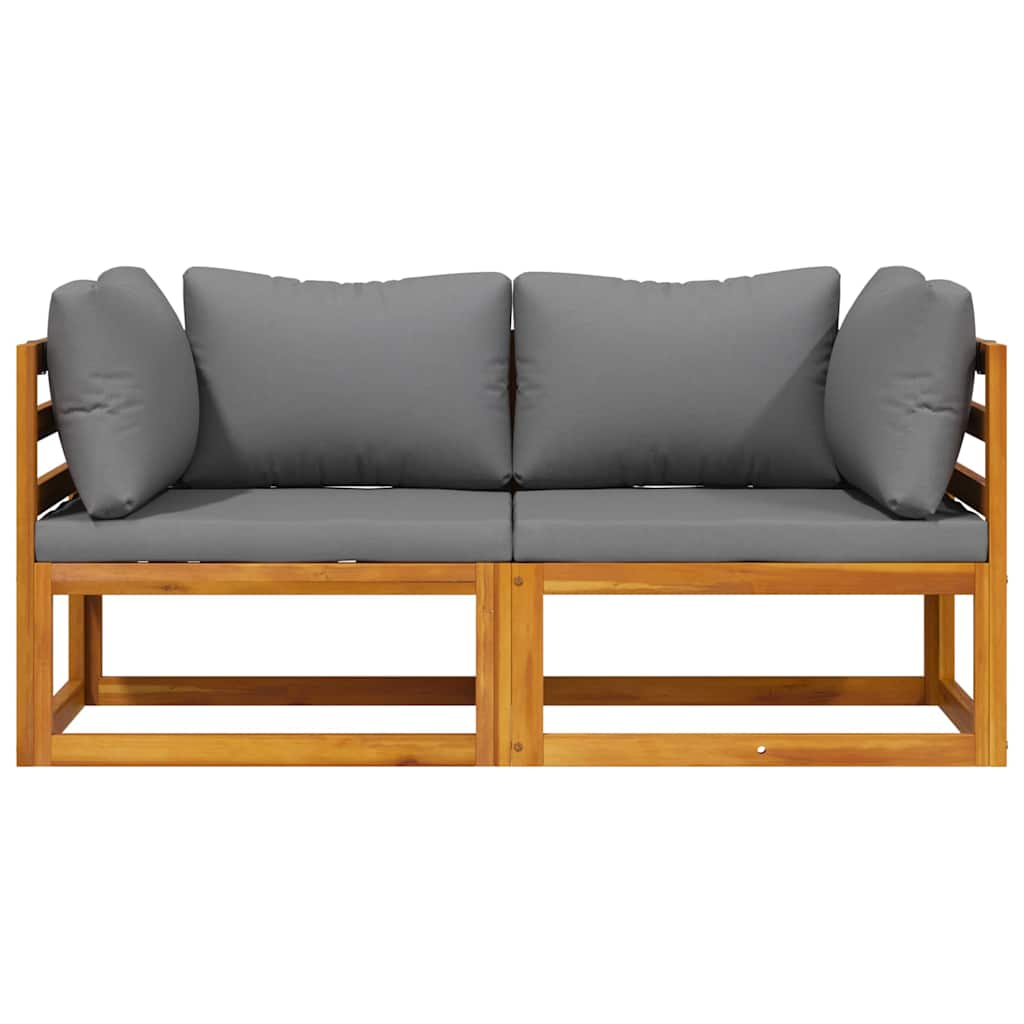 Divani Angolari Modulari 2 pz con Cuscini Grigio Scuro | homemem39