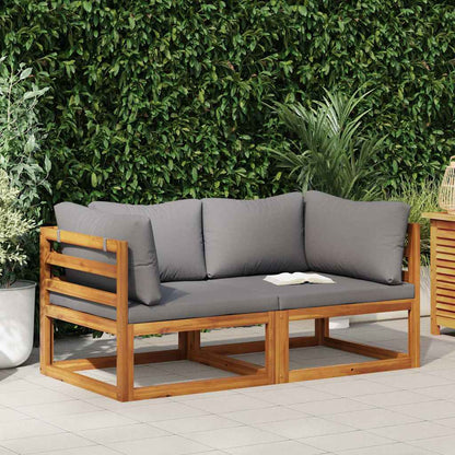 Divani Angolari Modulari 2 pz con Cuscini Grigio Scuro